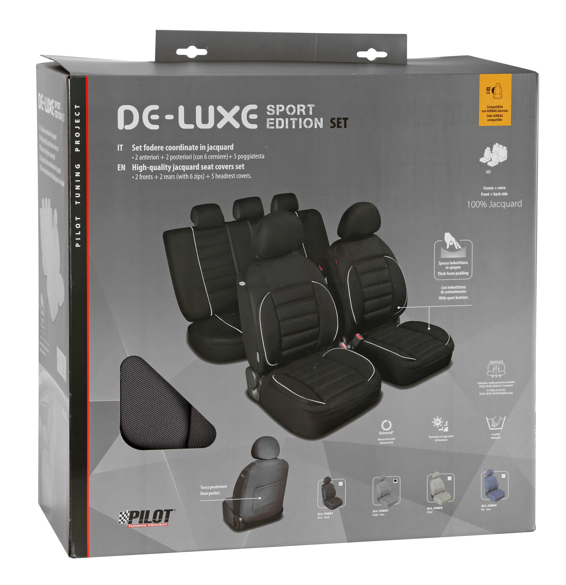 De-Luxe Sport Edition, set fodere coordinate - Grigio - immagine 4
