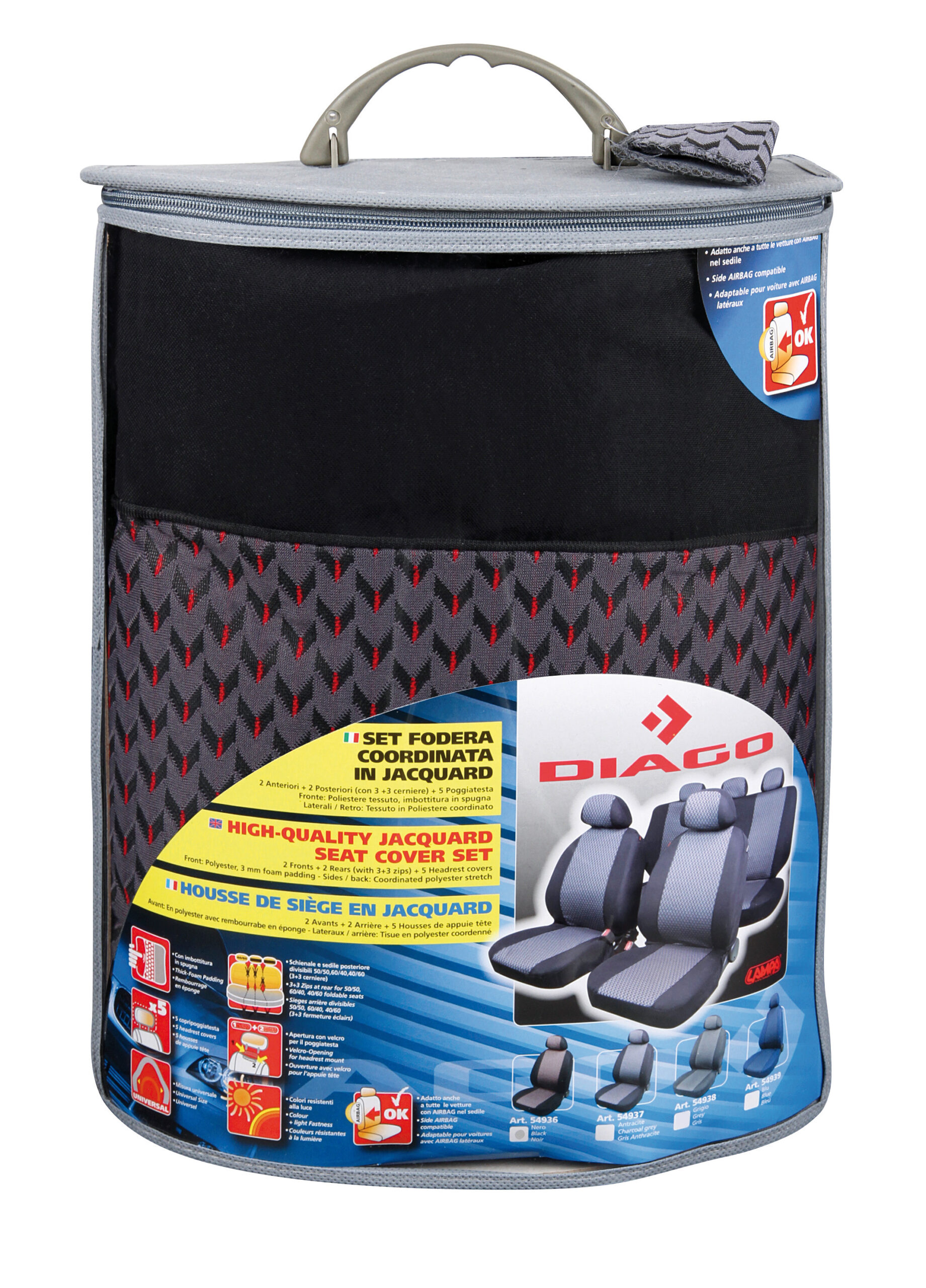 Diago, set fodere coordinate in jacquard - Nero - immagine 2