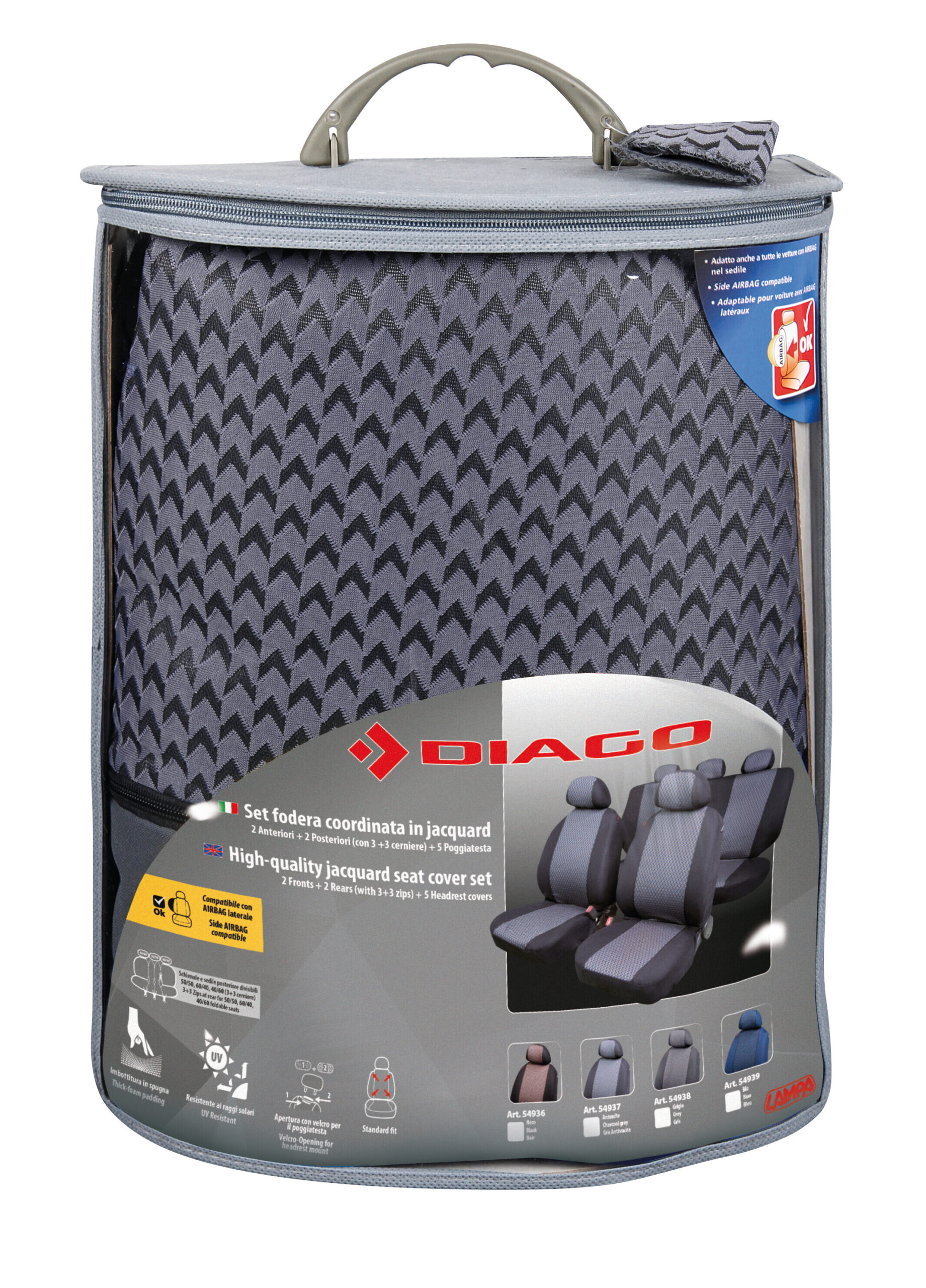 Diago, set fodere coordinate in jacquard - Grigio - immagine 2