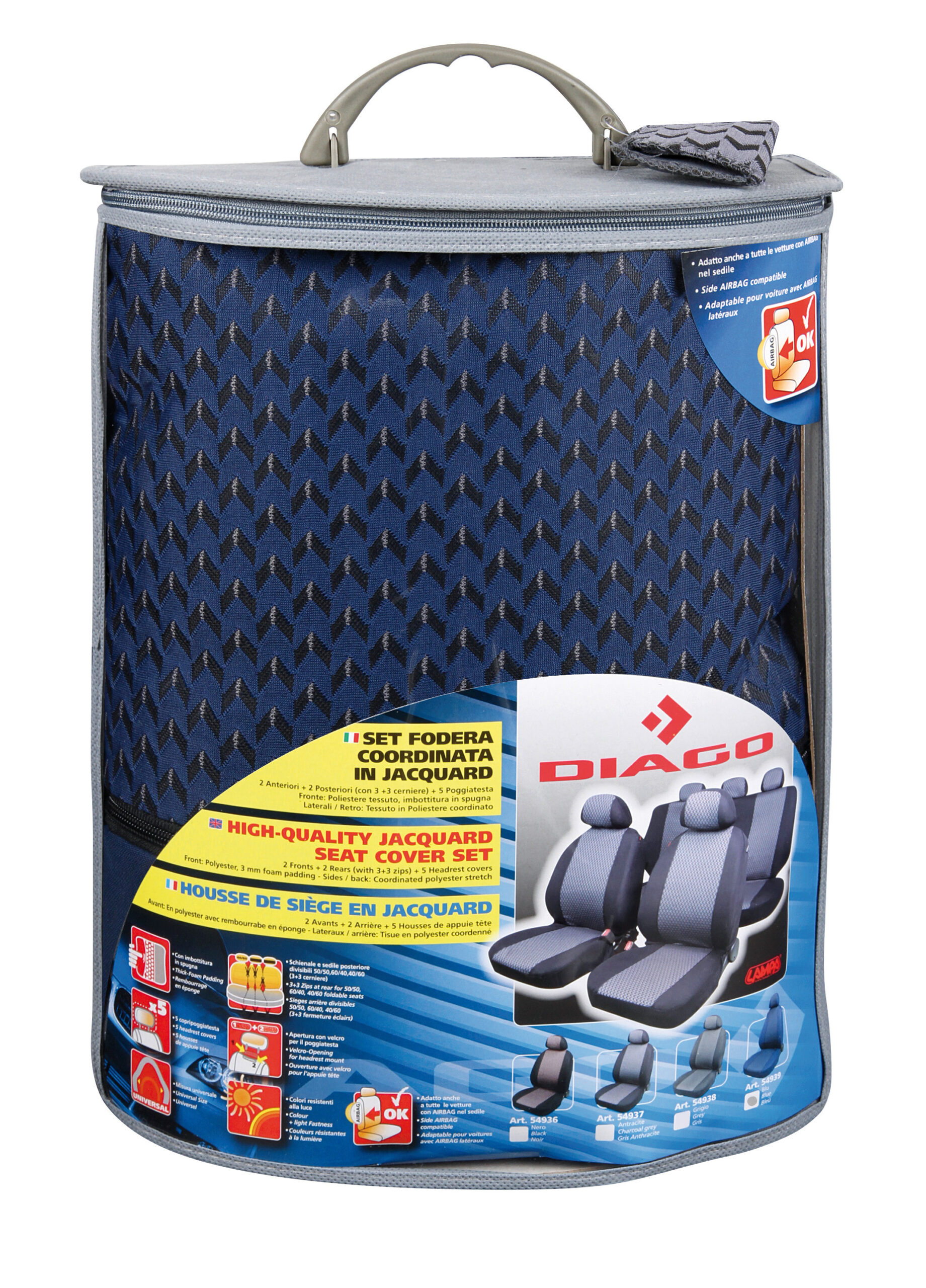 Diago, set fodere coordinate in jacquard - Blu - immagine 2