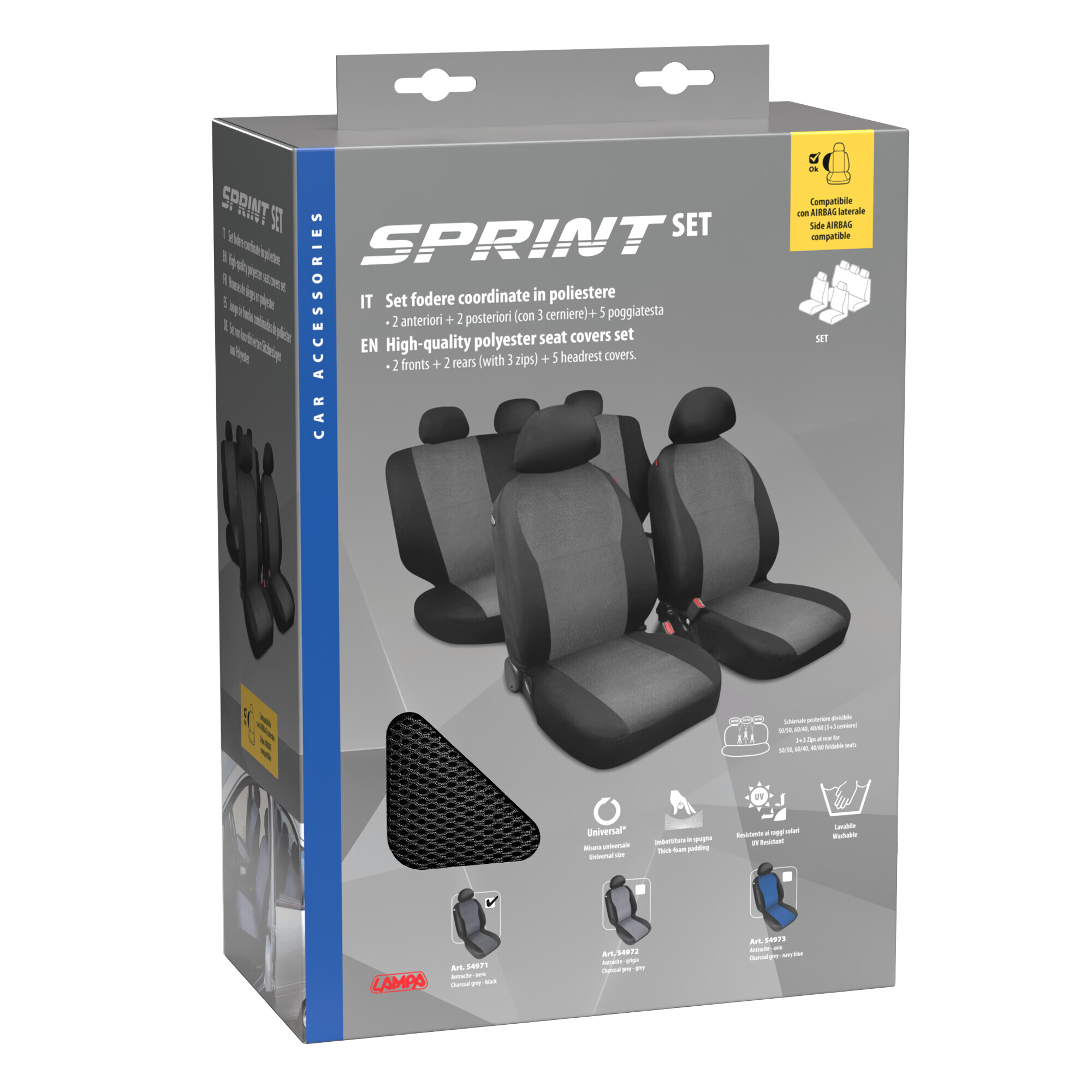 Sprint, set fodere coordinate - Antracite - immagine 2