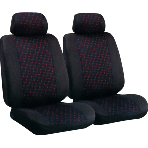 Glamur, coppia coprisedili anteriori in jacquard, universali - Nero