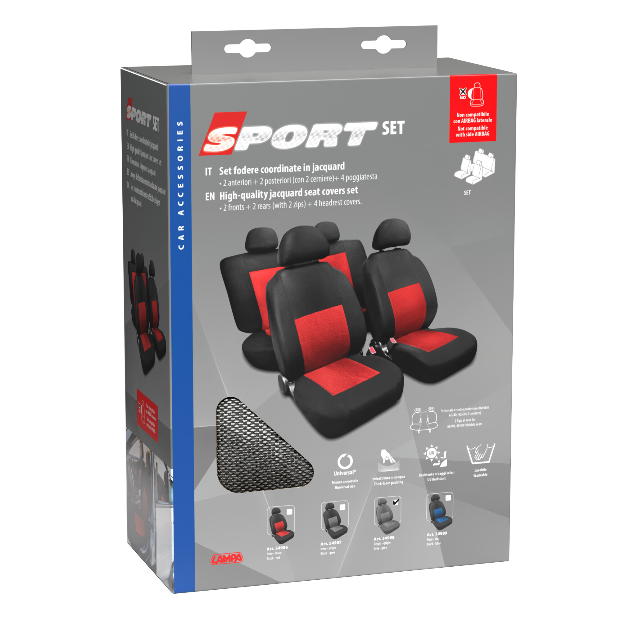 Sport, set fodere coordinate in jacquard - Grigio - immagine 3