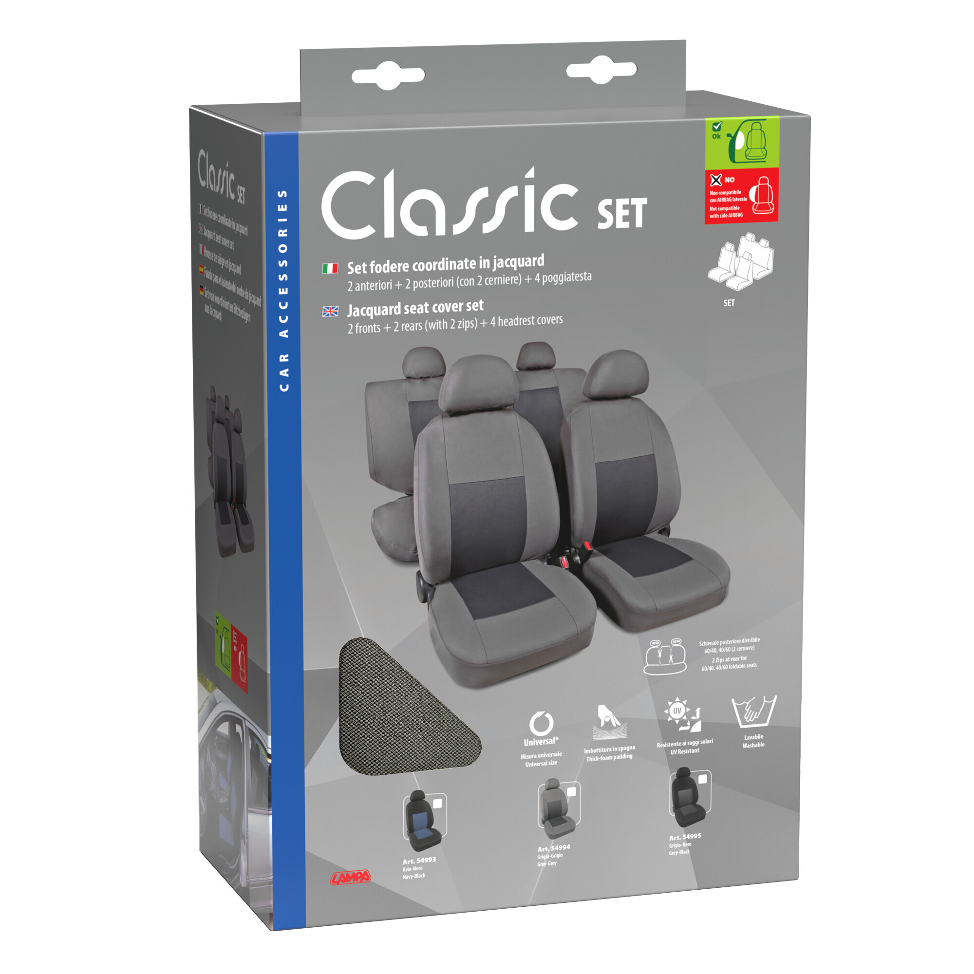 Classic, set fodere coordinate in jacquard - Grigio - immagine 3