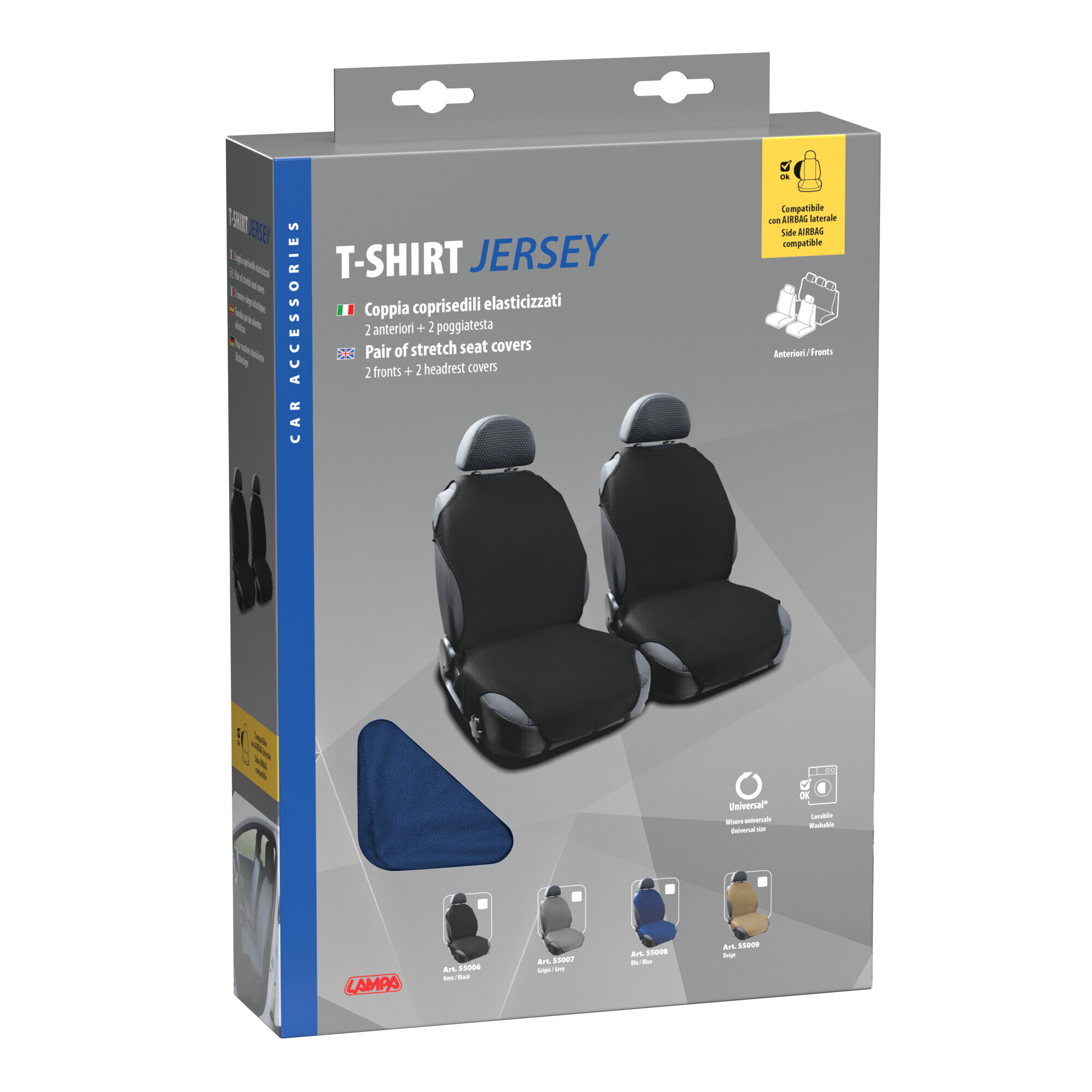 T-Shirt, coppia coprisedili elasticizzati - Blu - immagine 2