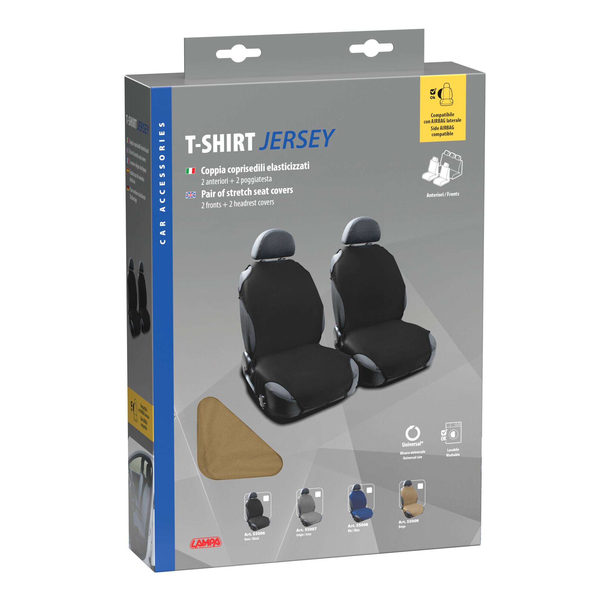 T-Shirt, coppia coprisedili elasticizzati - Beige - immagine 2
