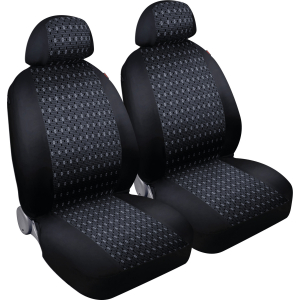 Square, coppia coprisedili anteriori in jacquard - Nero