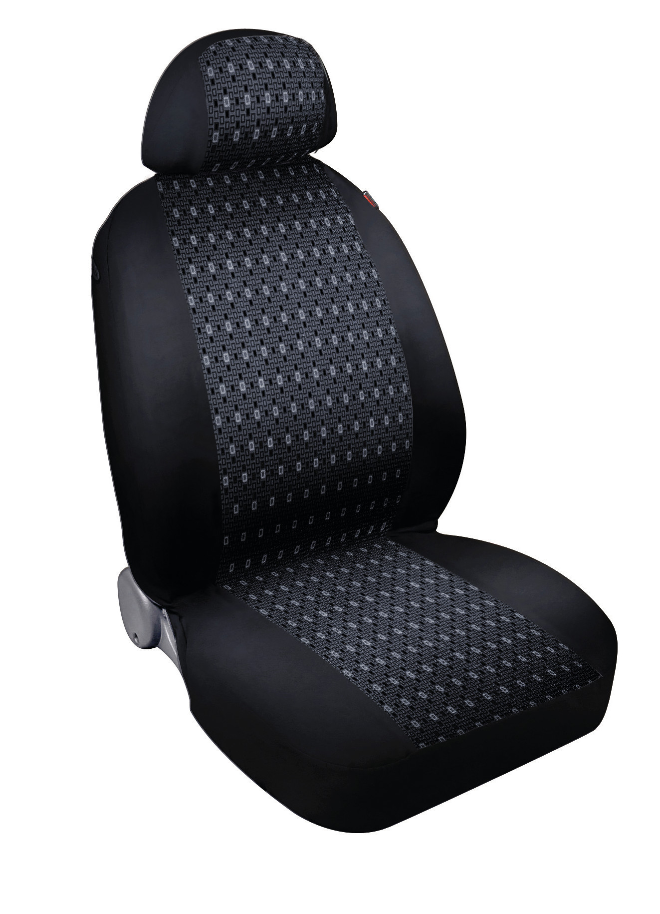 Square, coppia coprisedili anteriori in jacquard - Nero - immagine 2