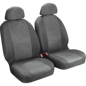 Duka XL-Fit, coppia coprisedili anteriori in tessuto jacquard e poliestere elasticizzati - Grigio