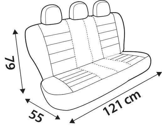 Duka Rear-Fit, coprisedile posteriore in tessuto jacquard e poliestere elasticizzati - Nero - immagine 3