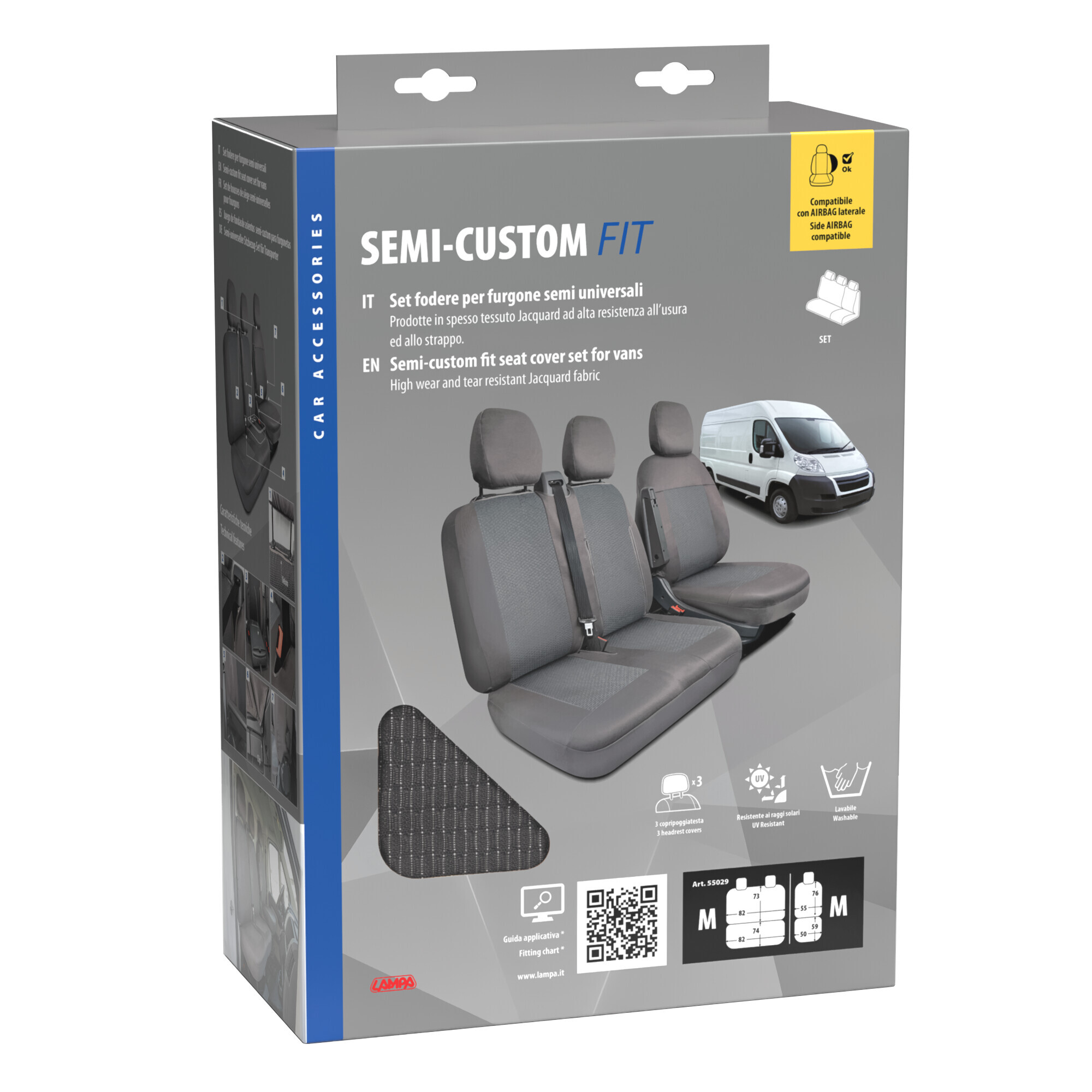 Set fodere semi-custom per furgoni - Grigio - Guidatore M - Panchina M - immagine 13