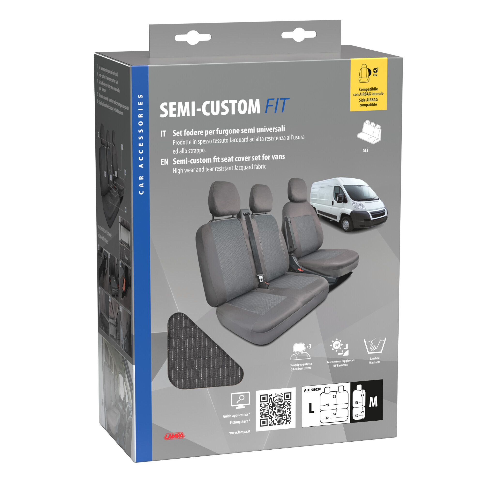 Set fodere semi-custom per furgoni - Grigio - Guidatore M - Panchina L - immagine 13