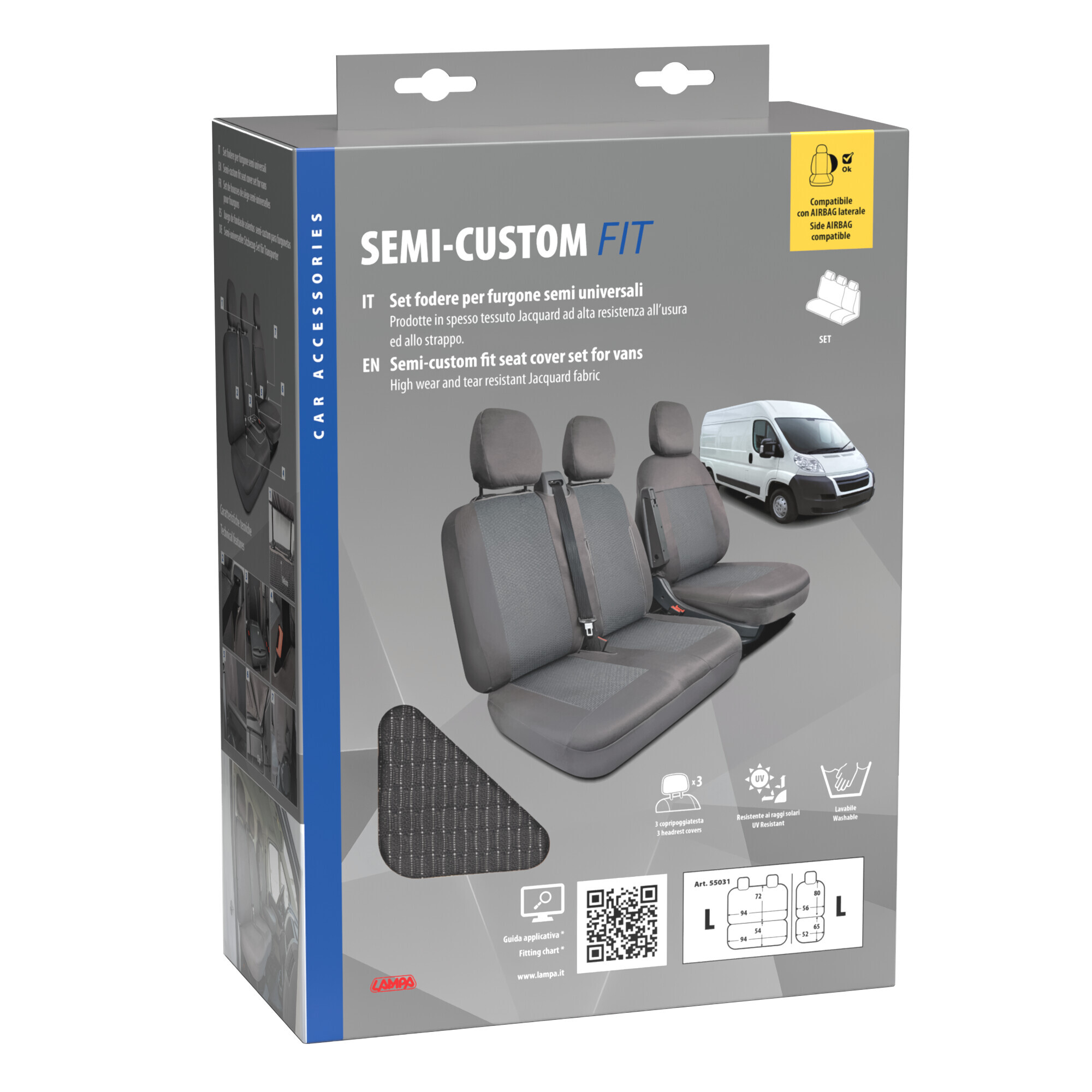 Set fodere semi-custom per furgoni - Grigio - Guidatore L - Panchina L - immagine 13