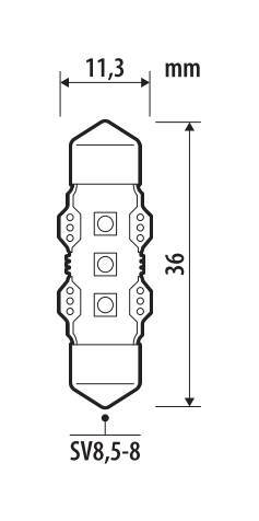 12V Ultra-Lumen Series - 11,3x36 mm - SV8,5-8 - 1 pz - Scatola - Bianco - Doppia polarità - immagine 2