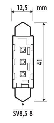 12/24V Pro-User Series - 12,5x41 mm - SV8,5-8 - 1 pz - Scatola - Bianco - Doppia polarità - Resistenza incorporata - immagine 2