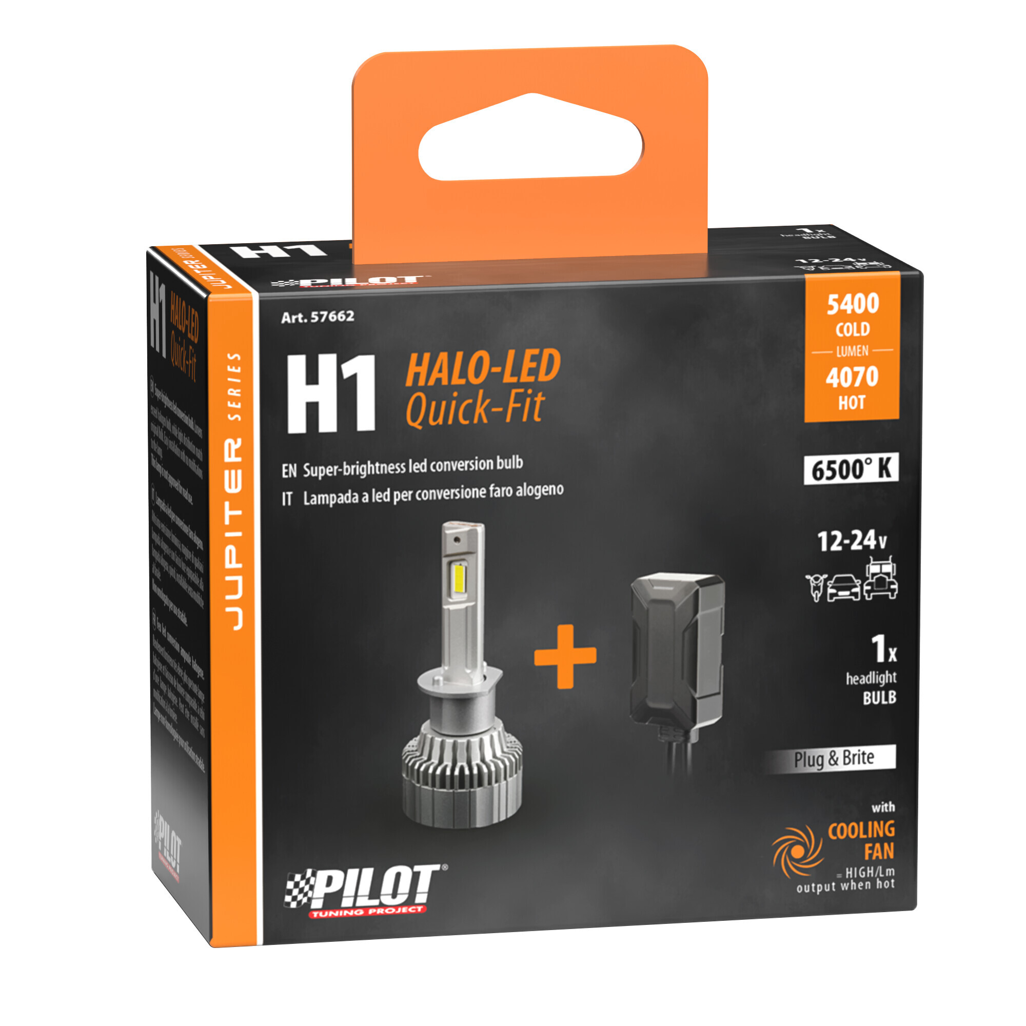 12/24V Halo Led Jupiter Series Quick-Fit - (H1) - 55W - P14,5s - 1 pz - Scatola - immagine 4
