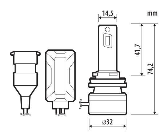 12/24V Halo Led Jupiter Series Quick-Fit - (H8-H9-H11) - 55W - PGJ19-X - 1 pz - Scatola - immagine 3