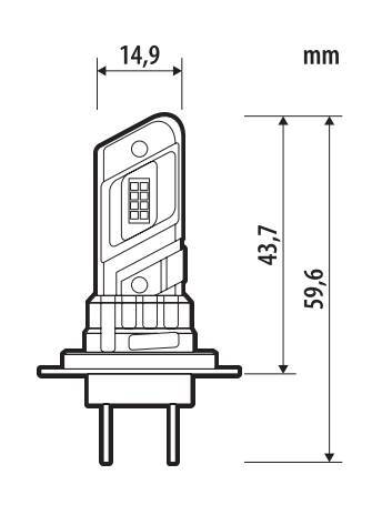 12V Halo Led Alien-X Series Quick-Fit - (H7-H18) - 22W - PX26d / PY26d-1 - 1 pz - Scatola - immagine 2