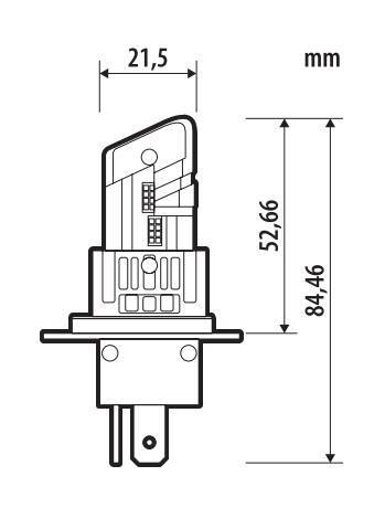 12V Halo Led Alien-X Series Quick-Fit - (H4-H19) - 25W - P43t / PU43t-3 - 1 pz - Scatola - immagine 2