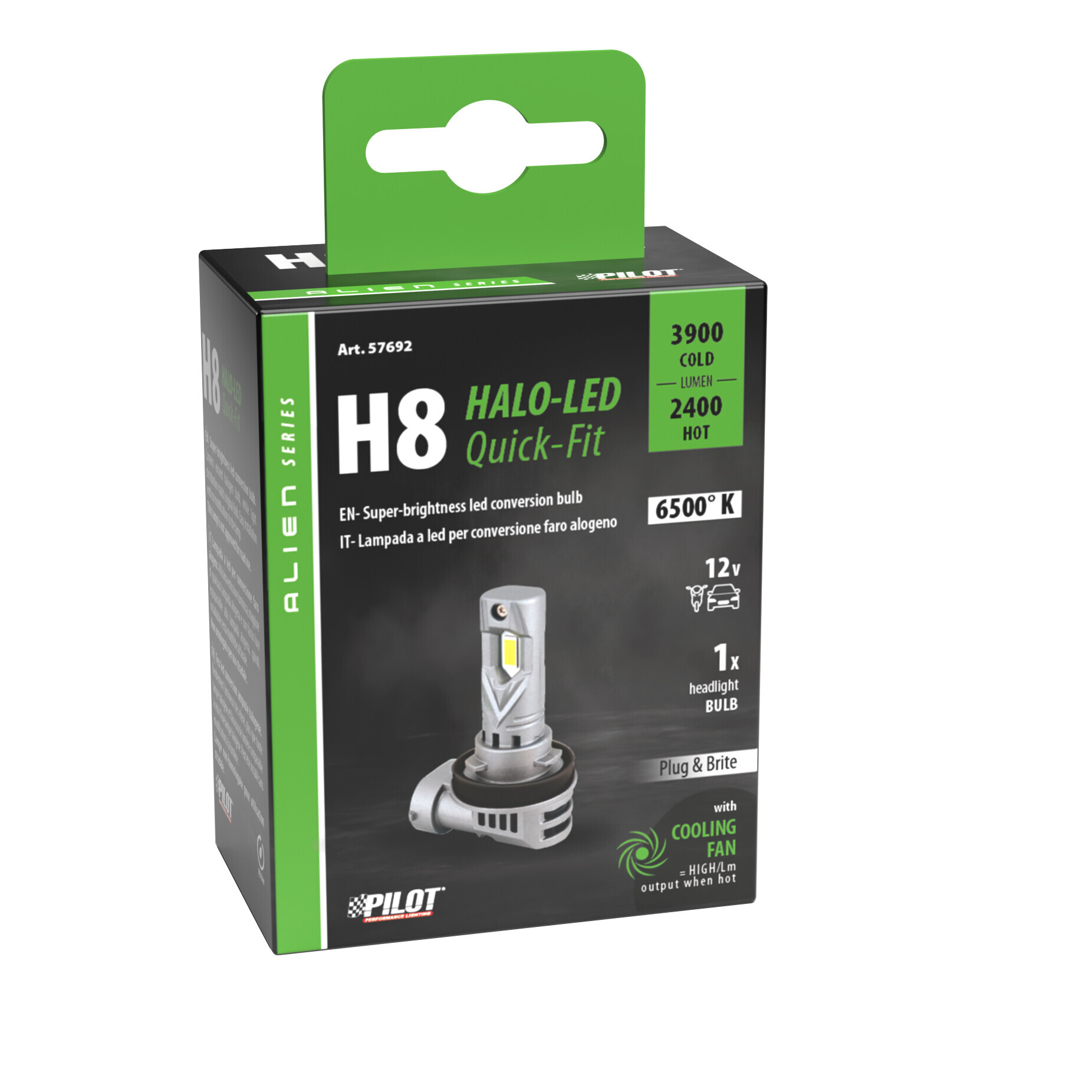 12V Halo Led Alien Series Quick-Fit - (H8) - 35W - PGJ19-1 - 1 pz - Scatola - immagine 4
