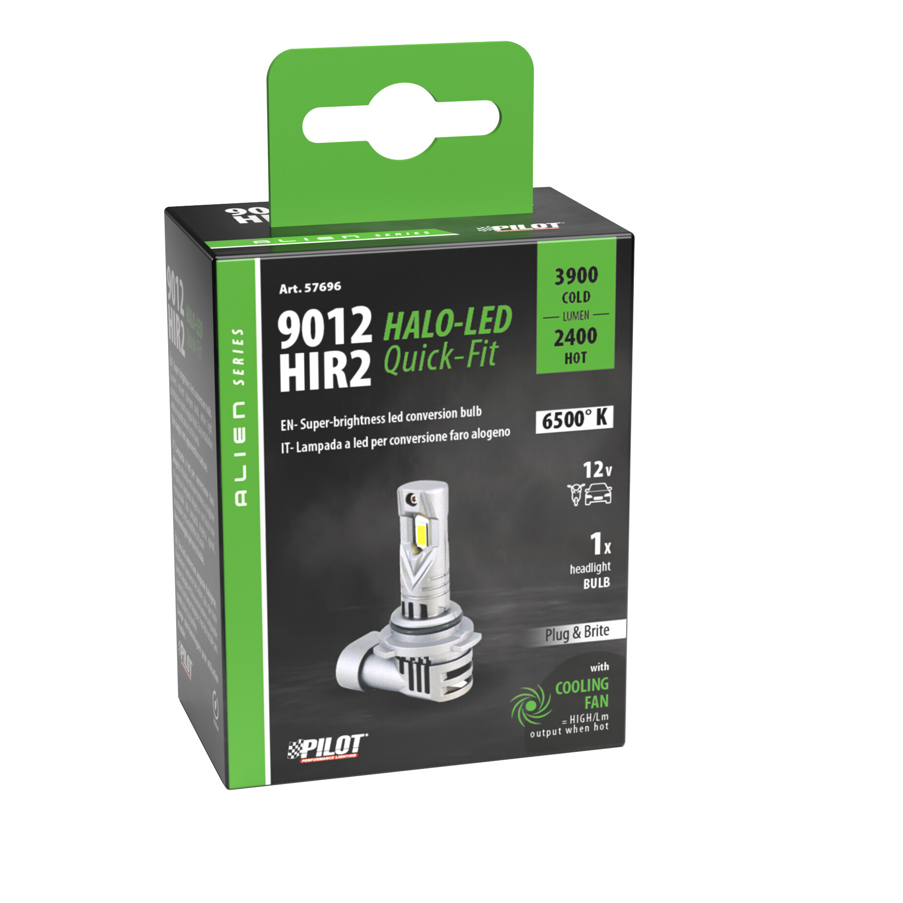 12V Halo Led Alien Series Quick-Fit - (HIR2 9012) - 35W - PX22d - 1 pz - Scatola - immagine 4
