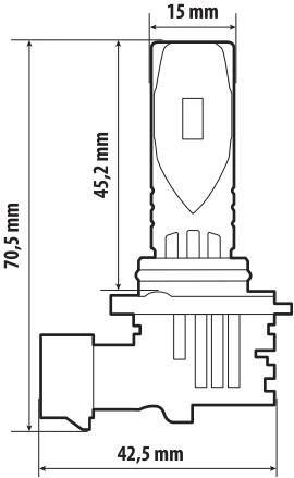12V Halo Led Alien Series Quick-Fit - (HIR2 9012) - 35W - PX22d - 1 pz - Scatola - immagine 3