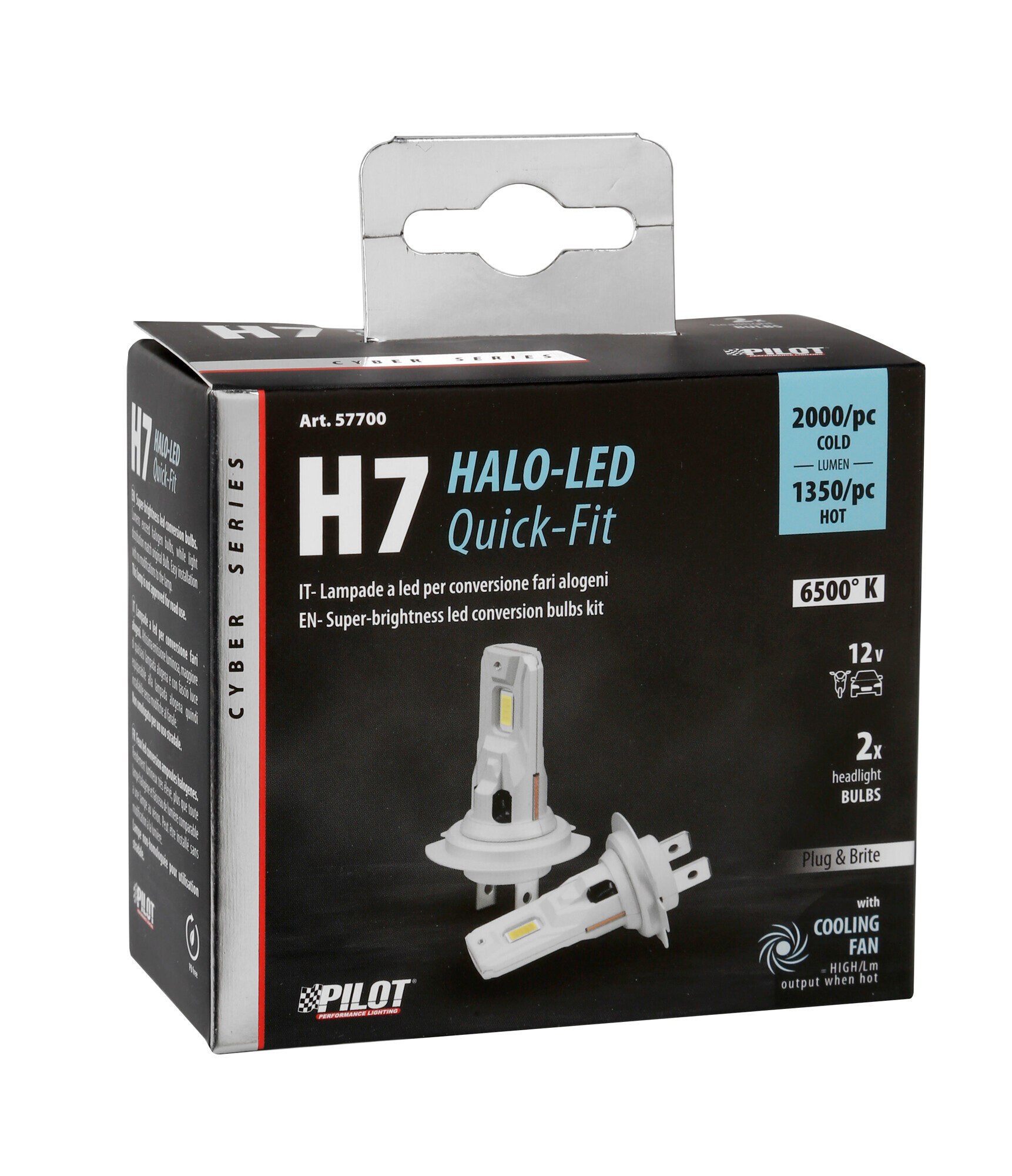 12V Halo Led Cyber Series Quick-Fit - (H7) - 22W - PX26d - 2 pz - Scatola - immagine 3
