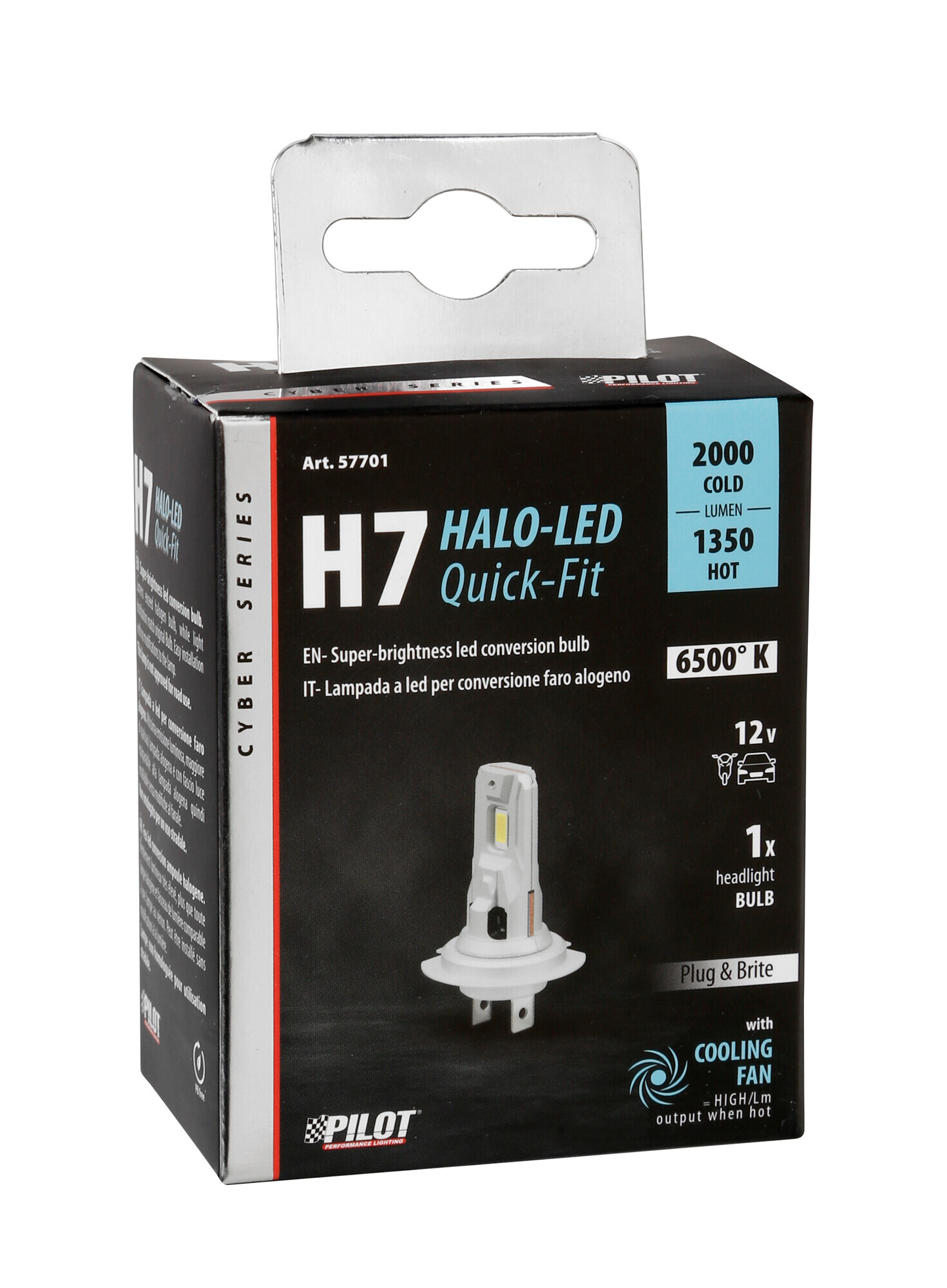12V Halo Led Cyber Series Quick-Fit - (H7) - 22W - PX26d - 1 pz - Scatola - immagine 4