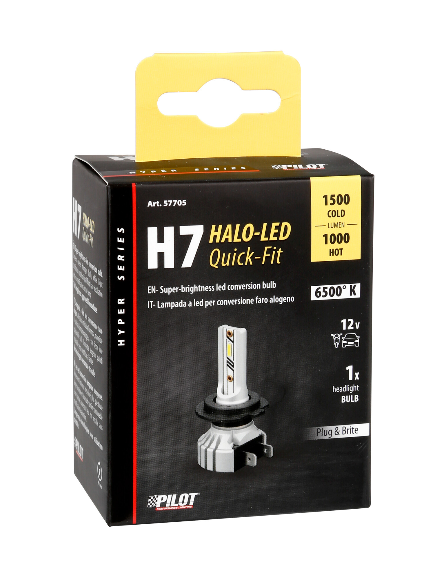 12V Halo Led Hyper Series Quick-Fit - (H7) - 15W - PX26d - 1 pz - Scatola - immagine 4