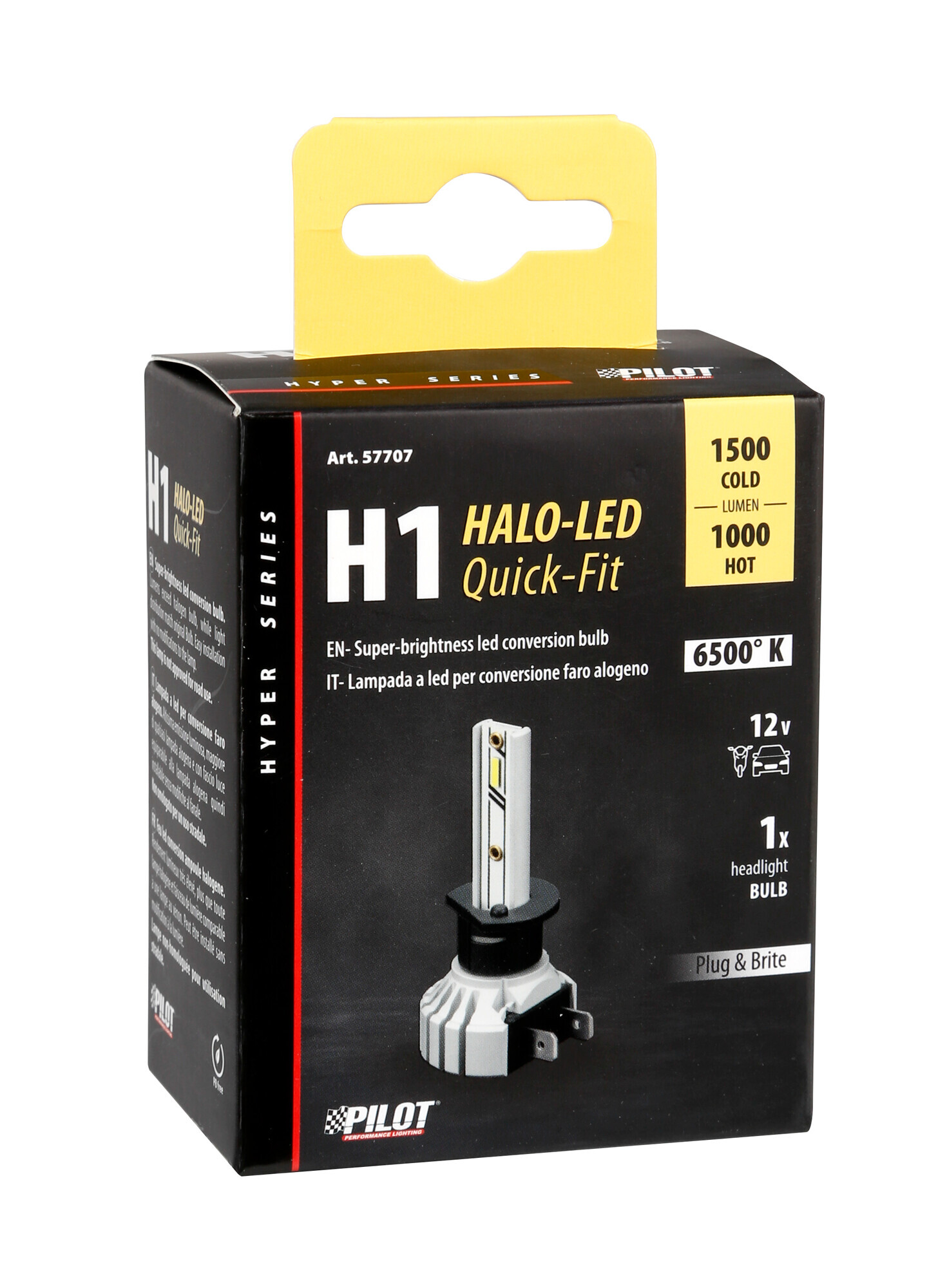 12V Halo Led Hyper Series Quick-Fit - (H1) - 15W - P14,5s - 1 pz - Scatola - immagine 5