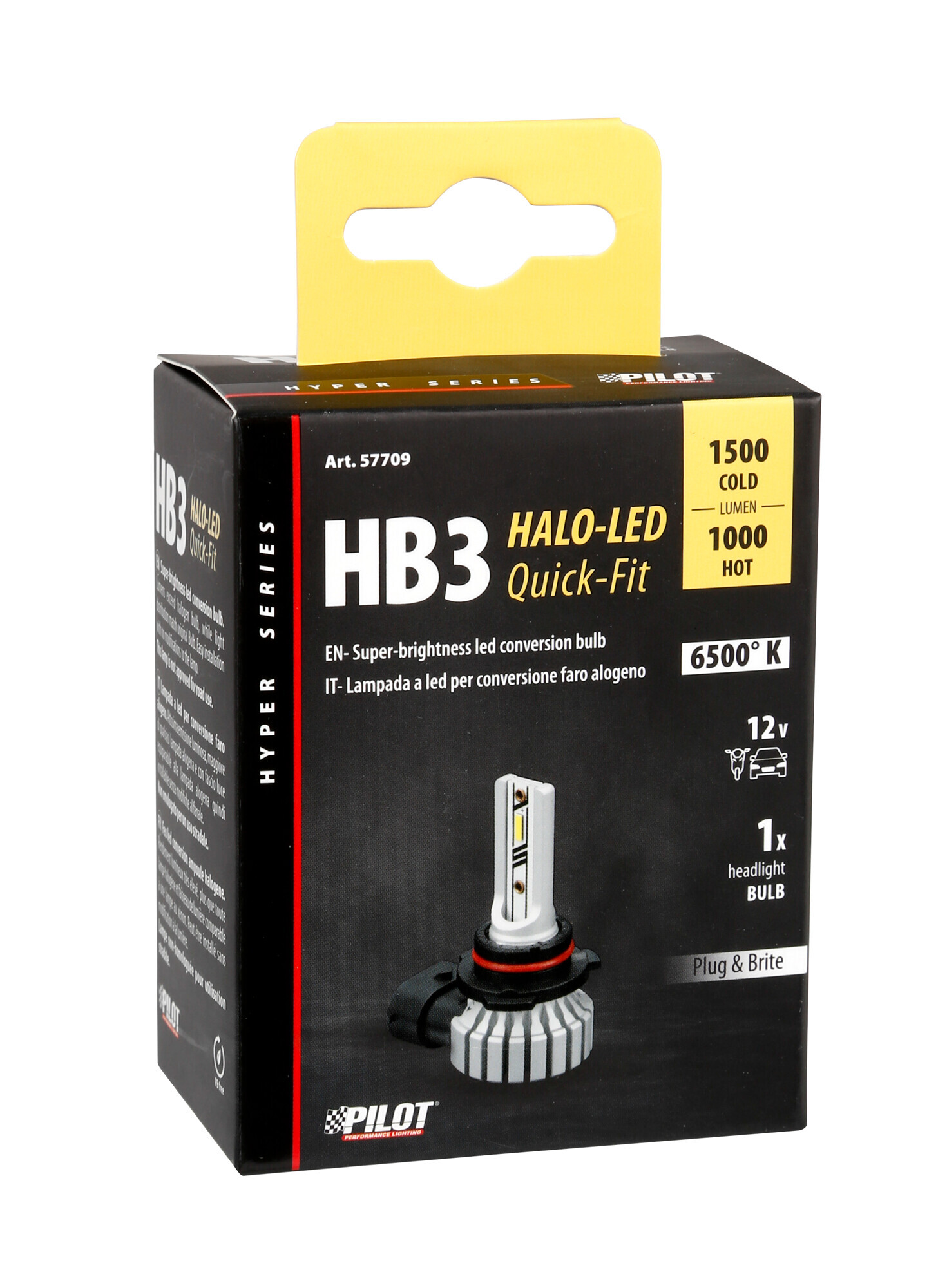 12V Halo Led Hyper Series Quick-Fit - (HB3) - 15W - P20d - 1 pz - Scatola - immagine 5