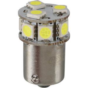 24/32V Led series - 10 SMD x 1 chip - (P21W) - BA15s - 1 pz  - Scatola - Bianco - Doppia polarità - Resistenza incorporata
