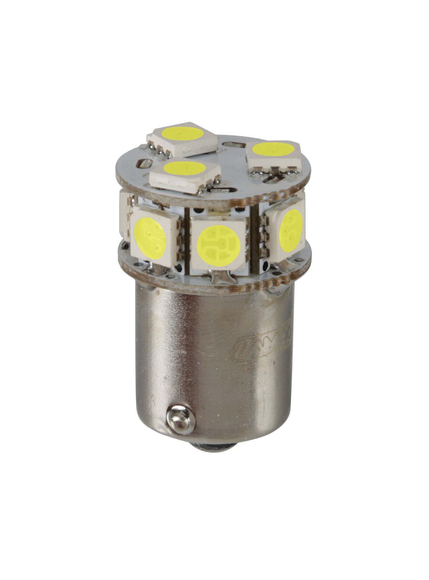 24/32V Led series - 10 SMD x 1 chip - (P21W) - BA15s - 1 pz - Scatola - Bianco - Doppia polarità - Resistenza incorporata