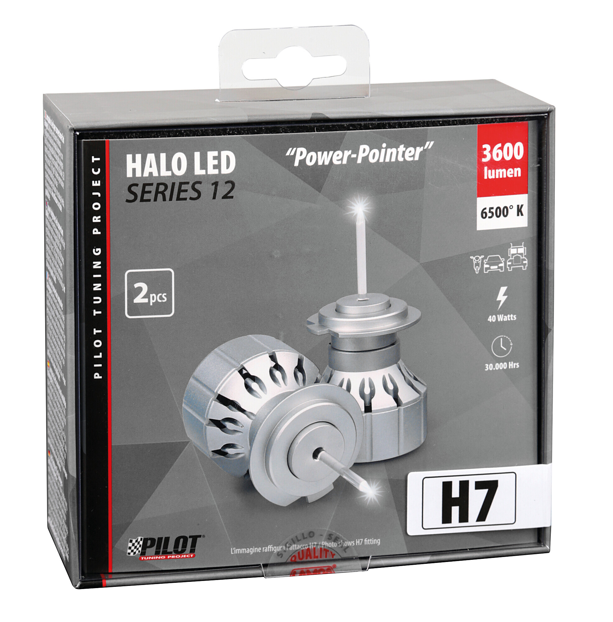 9/32V Halo Led Serie 12 Power-Pointer - (H7) - 40W - PX26d - 2 pz - Scatola - immagine 5