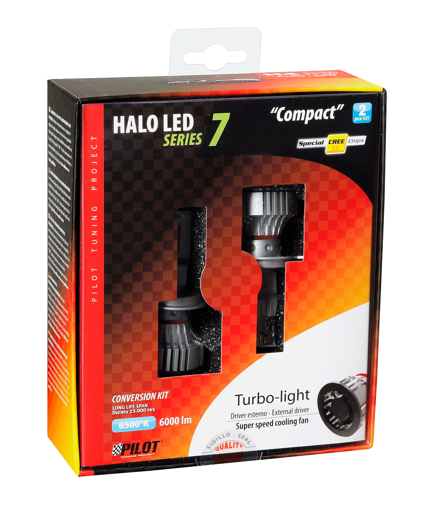 9/32V Halo Led Serie 7 Compact - (H4) - 36W - P43t - 2 pz - Scatola - immagine 7