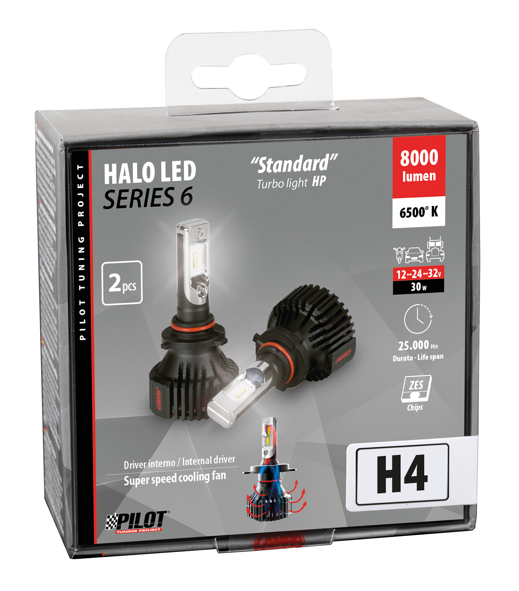 12/24V Halo Led Serie 6 Standard - (H4) - 30W - P43t - 2 pz - Scatola - immagine 7