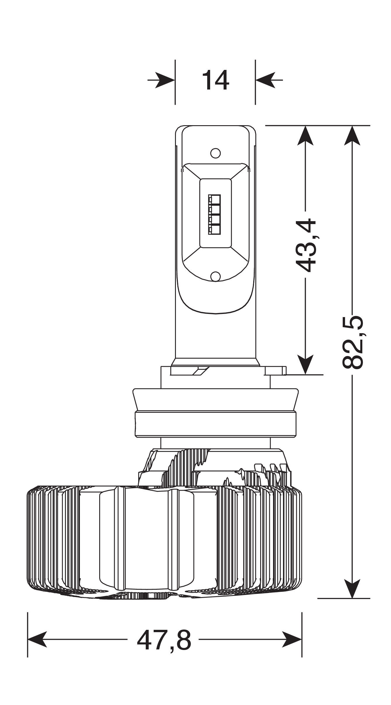 9/32V Halo Led Serie 4 Fit-Master - (H8-H9-H11-H16) - 25W - PGJ19-X - 2 pz - Scatola - immagine 2