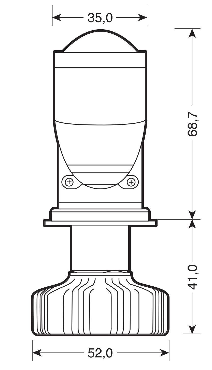 9/32V Halo Led Serie 13 Focus-Blaster - (H4) - 34W - P43t - 2 pz - Scatola - immagine 3