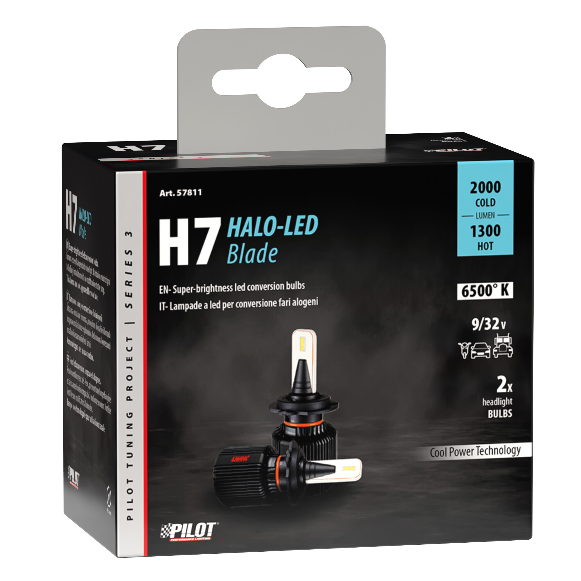 9/32V Halo Led Serie 3 Blade - (H7) - 20W - PX26d - 2 pz - Scatola - immagine 5