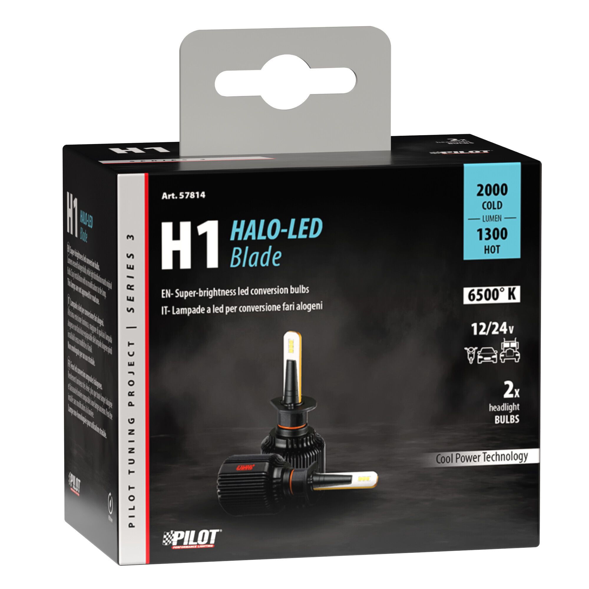 9/32V Halo Led Serie 3 Blade - (H1) - 16W - P14,5s - 2 pz - Scatola - immagine 4