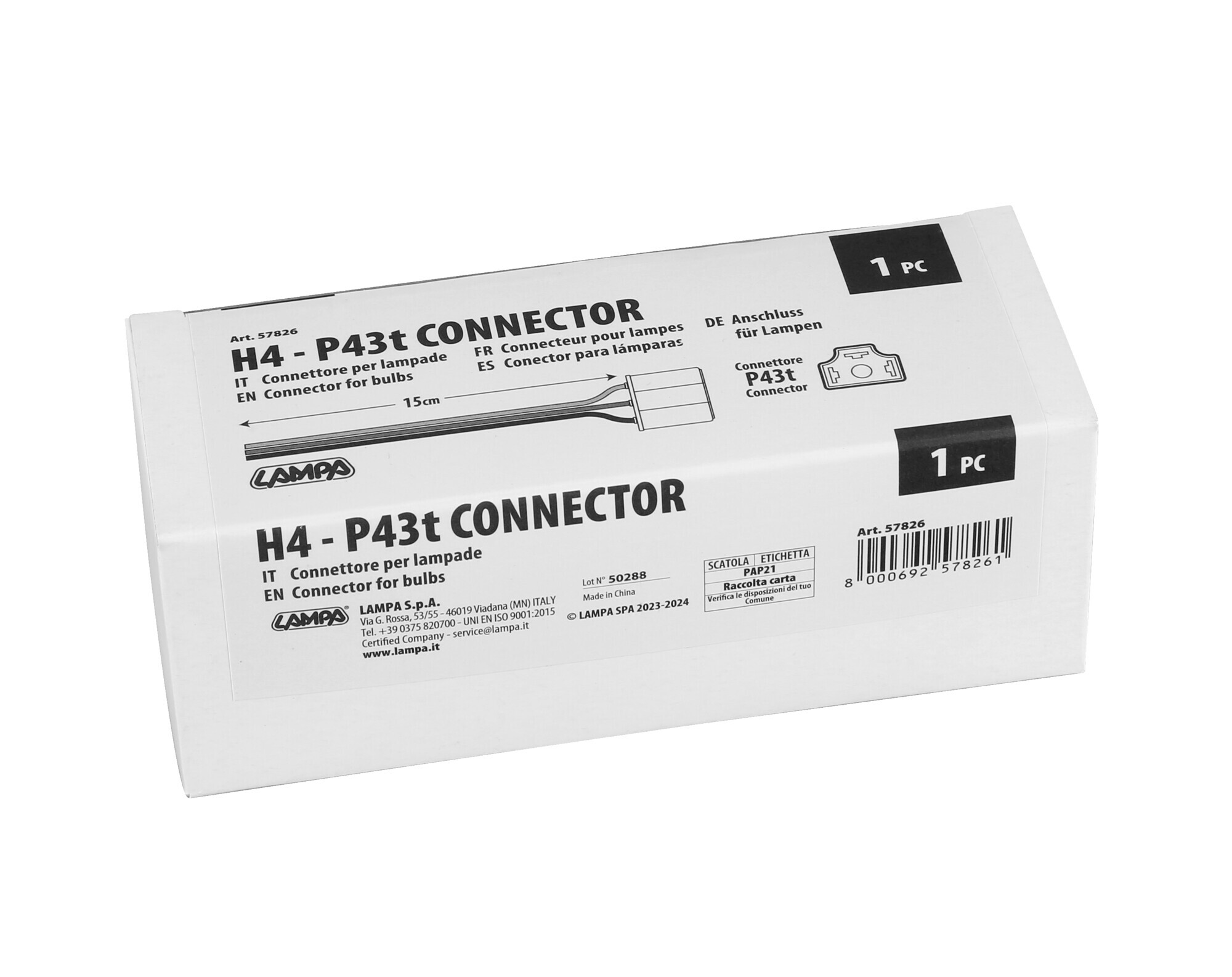 Connettore per lampade - H4 - P43t - immagine 2