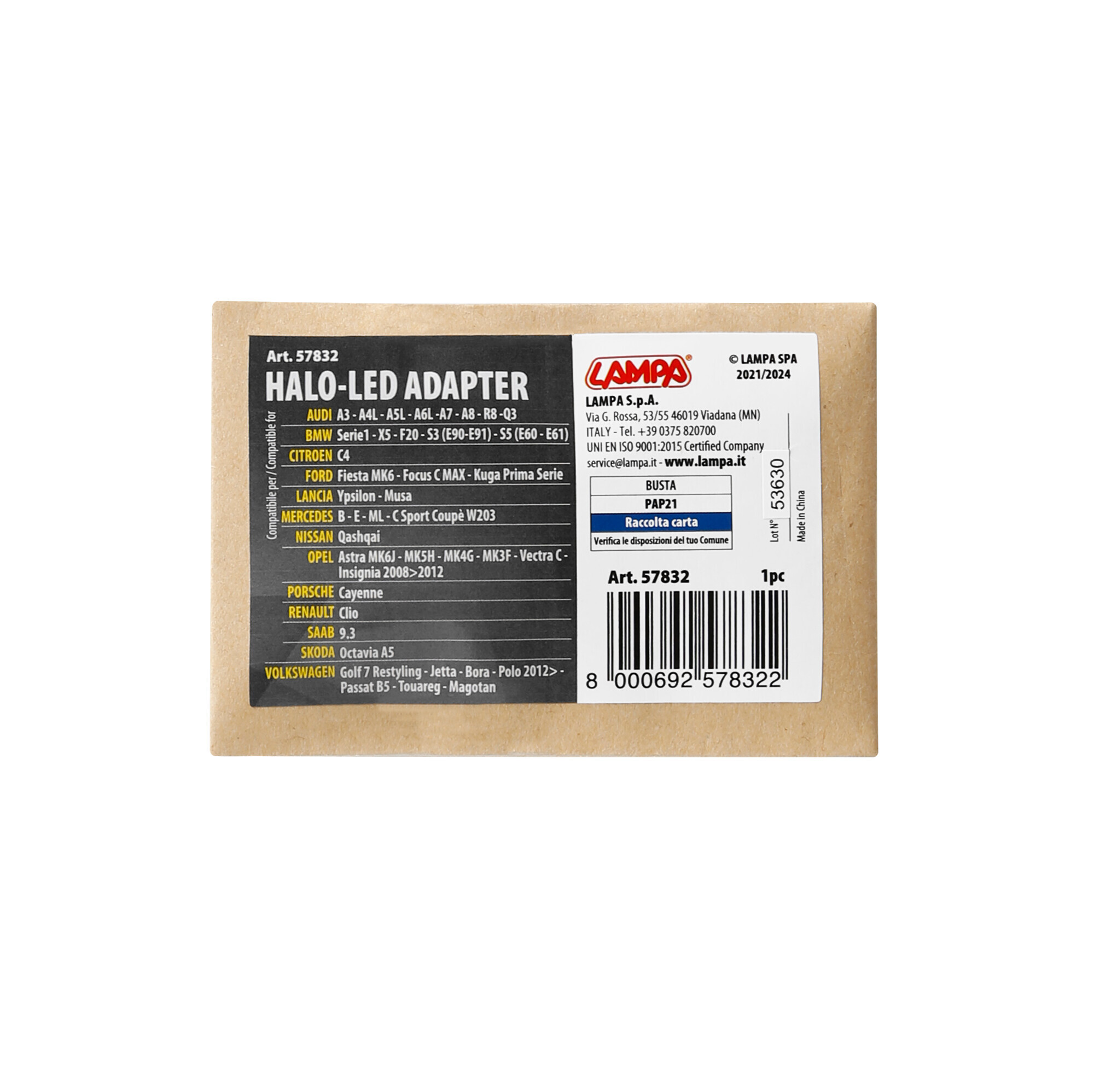 Halo Led - Adattatore lampada (1 pz) - Audi, Bmw, Citroen, Ford, Lancia, Mercedes, Nissan, Opel, Porsche, Renault, Saab, Skoda, Volkswagen - Daf, Scania - immagine 3