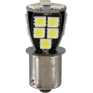 24/32V Led series - 18 SMD x 1 chip - (P21W) - BA15s - 1 pz  - Scatola - Bianco - Doppia polarità - Resistenza incorporata