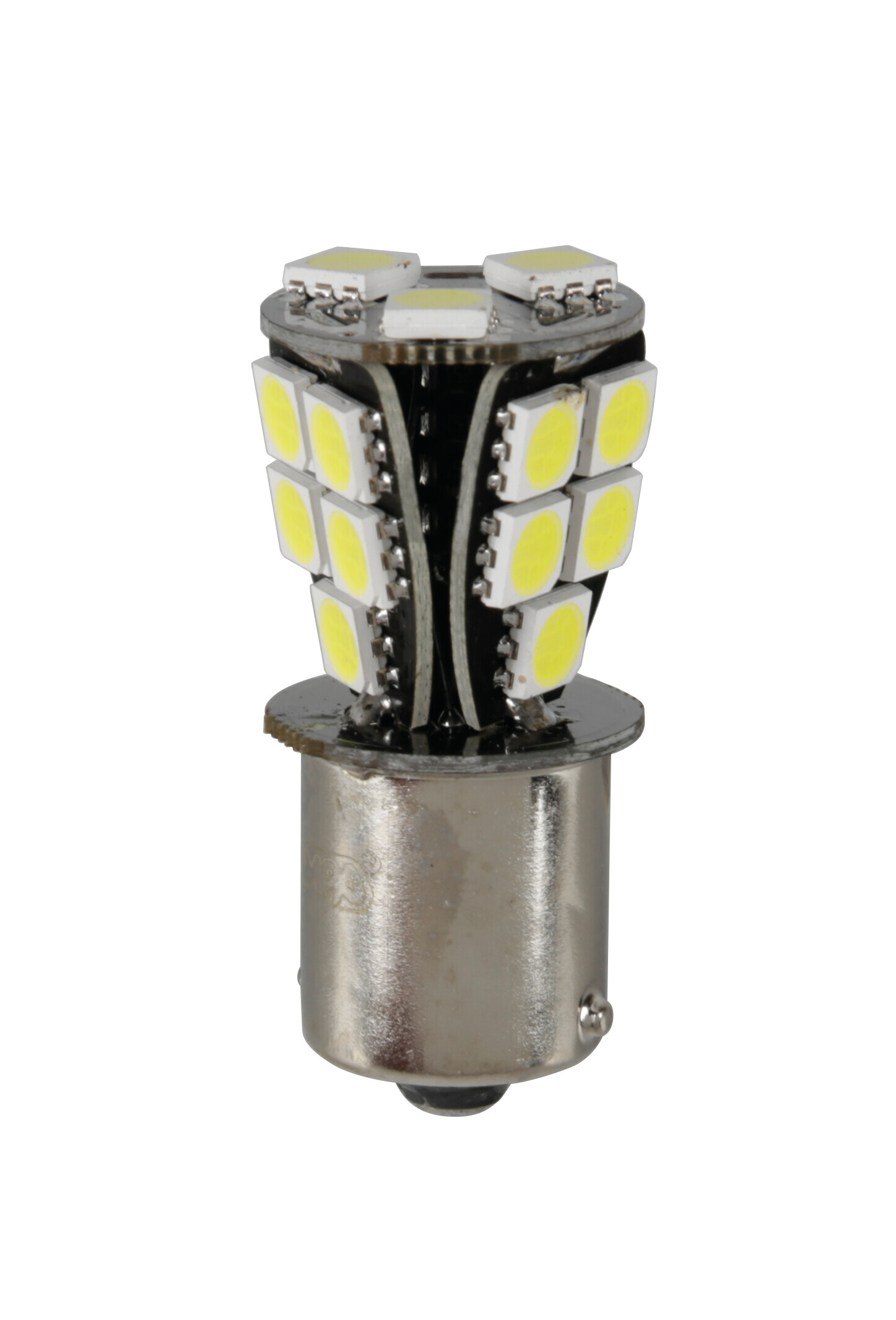 24/32V Led series - 18 SMD x 1 chip - (P21W) - BA15s - 1 pz - Scatola - Bianco - Doppia polarità - Resistenza incorporata - immagine 2