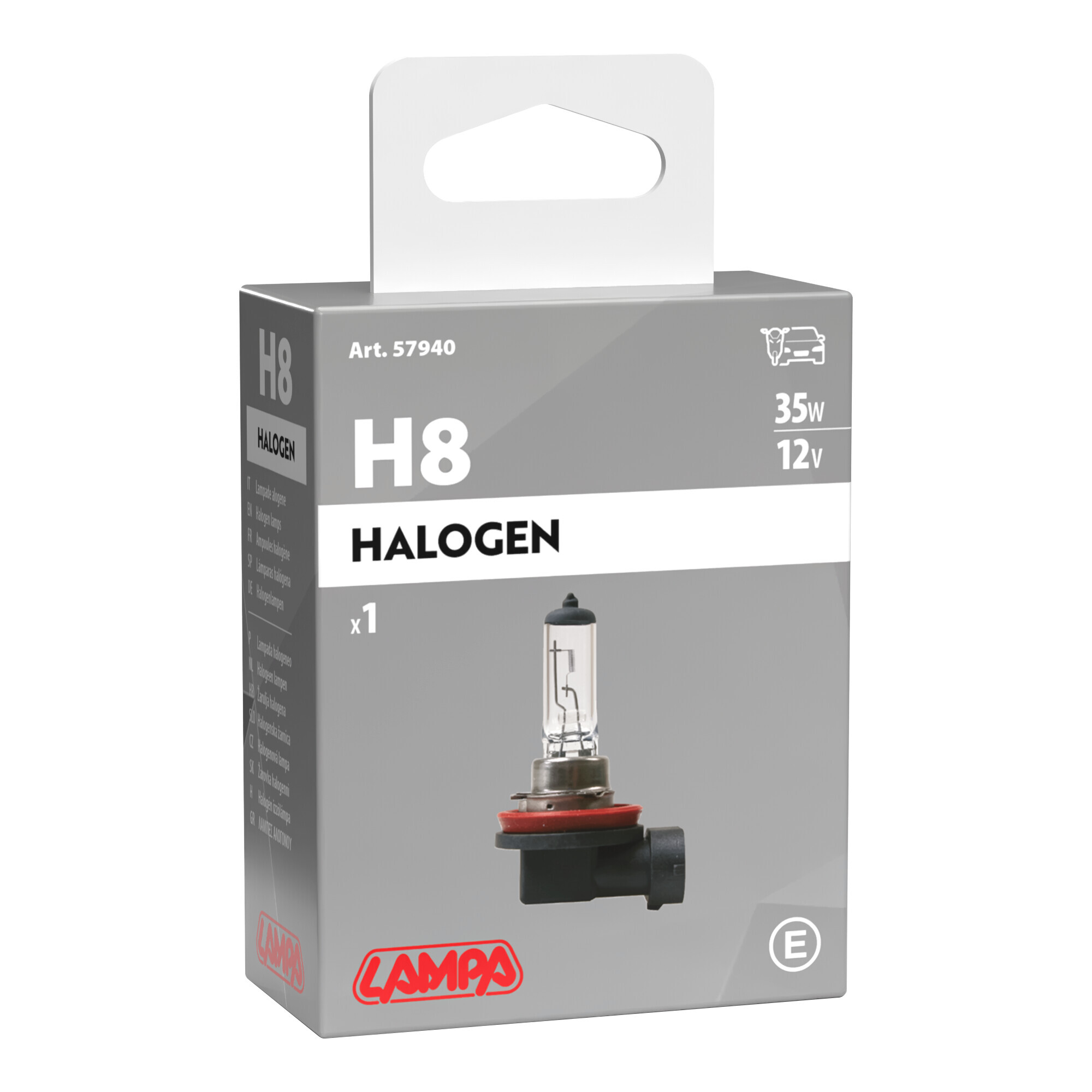 12V Lampada alogena - H8 - 35W - PGJ19-1 - 1 pz - Scatola - immagine 4