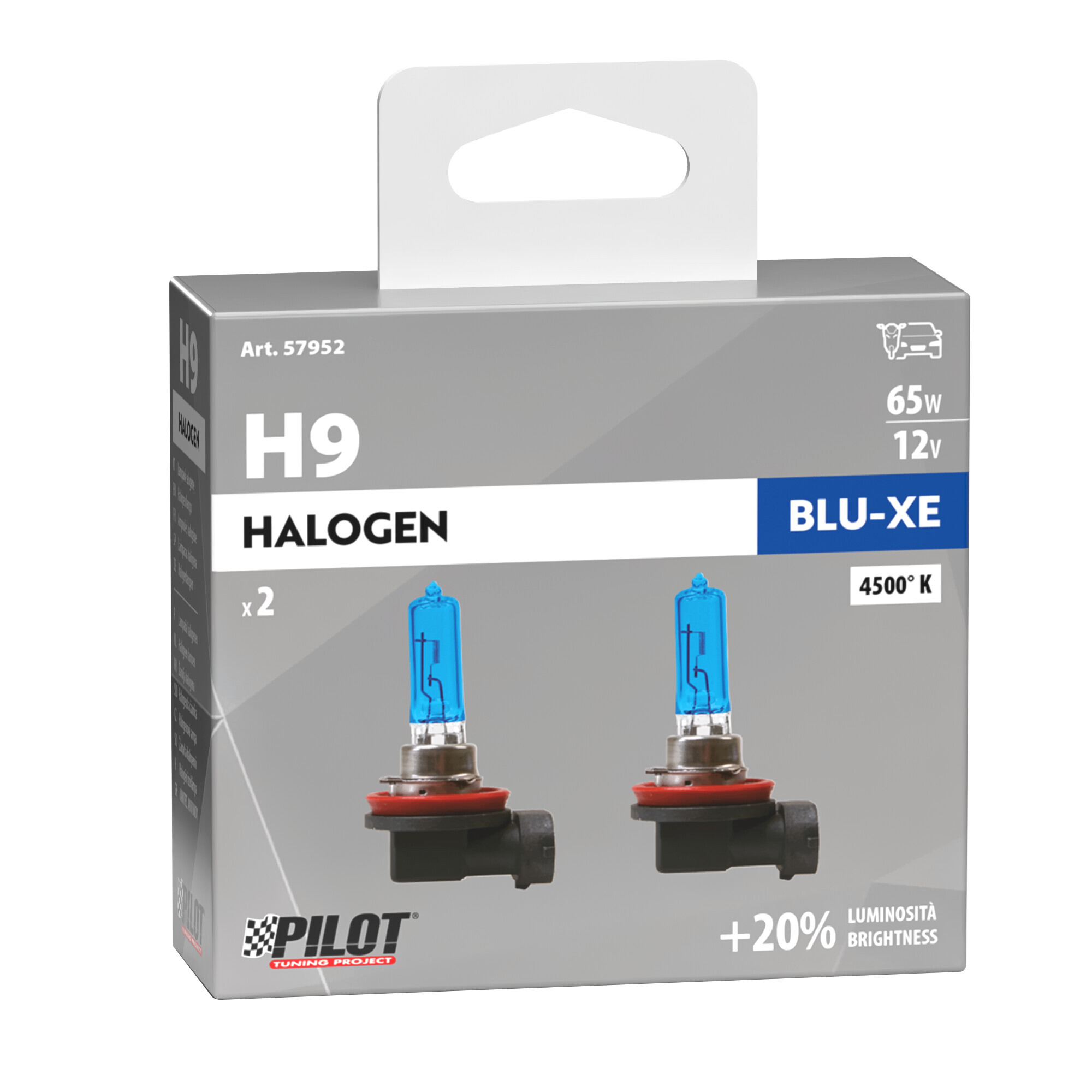 12V Lampada alogena Blu-Xe - H9 - 65W - PGJ19-5 - 2 pz - Scatola - immagine 4