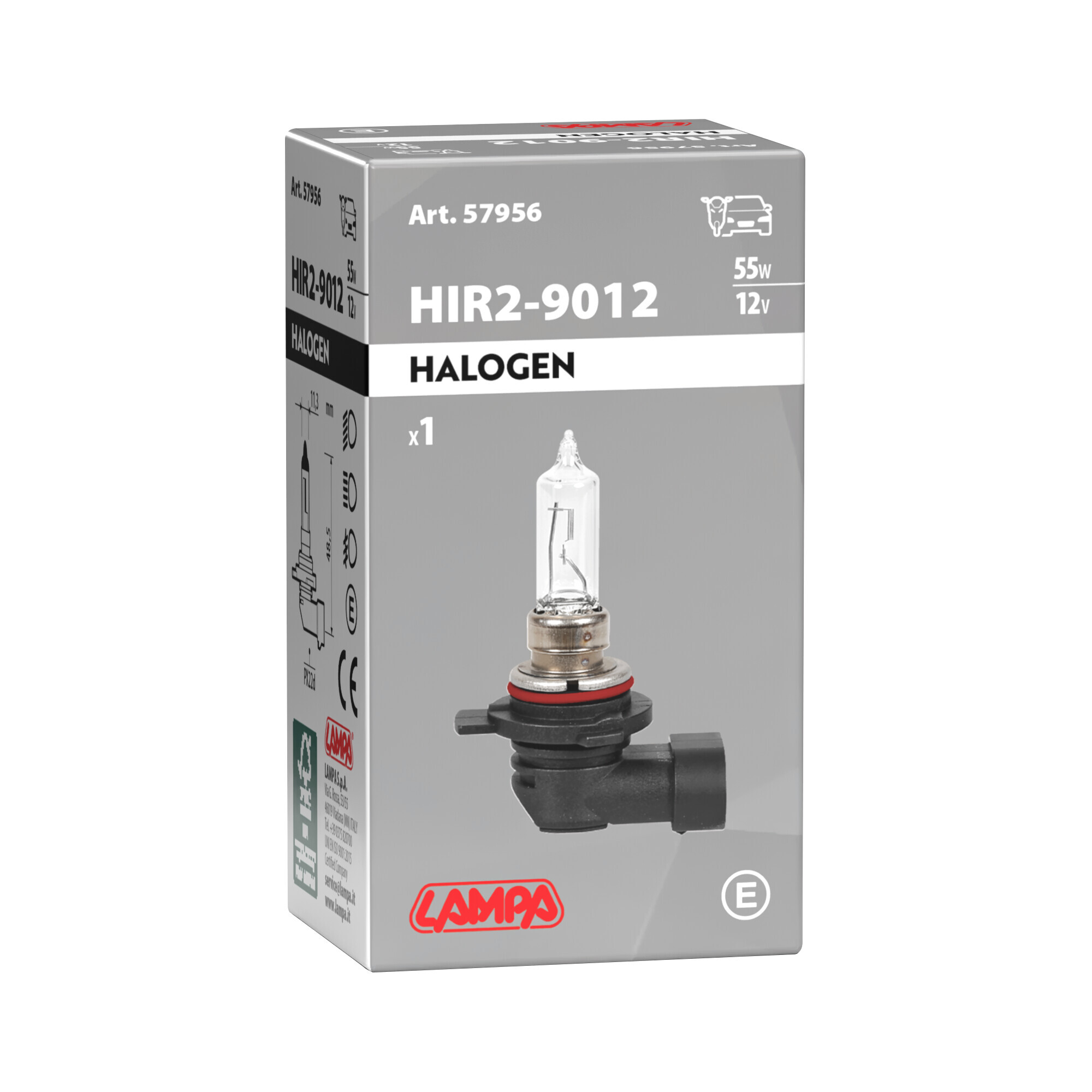 12V Lampada alogena - HIR2 - 55W - PX22d - 1 pz - Scatola - immagine 3