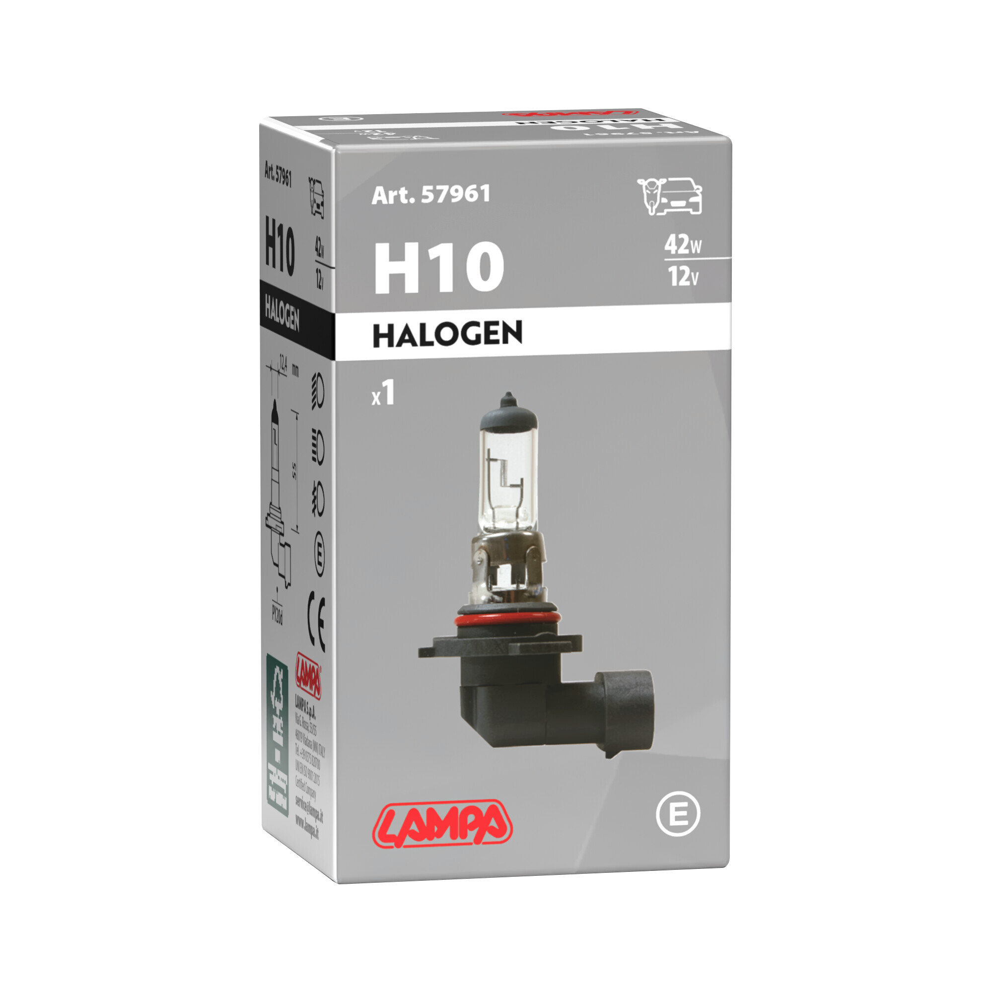12V Lampada alogena - H10 - 42W - PY20d - 1 pz - Scatola - immagine 4