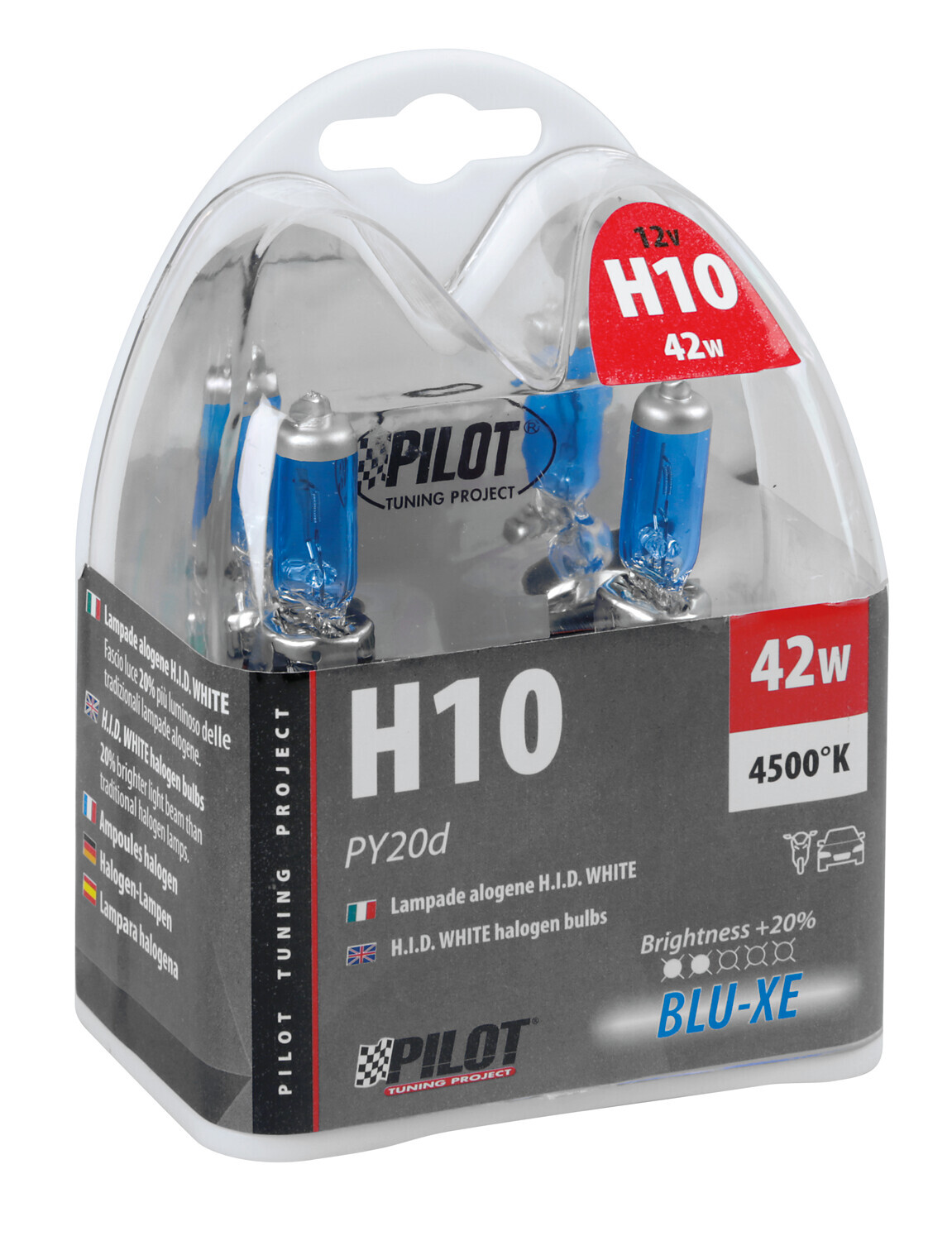 12V Lampada alogena Blu-Xe - H10 - 42W - PY20d - 2 pz - Scatola Plast. - immagine 4