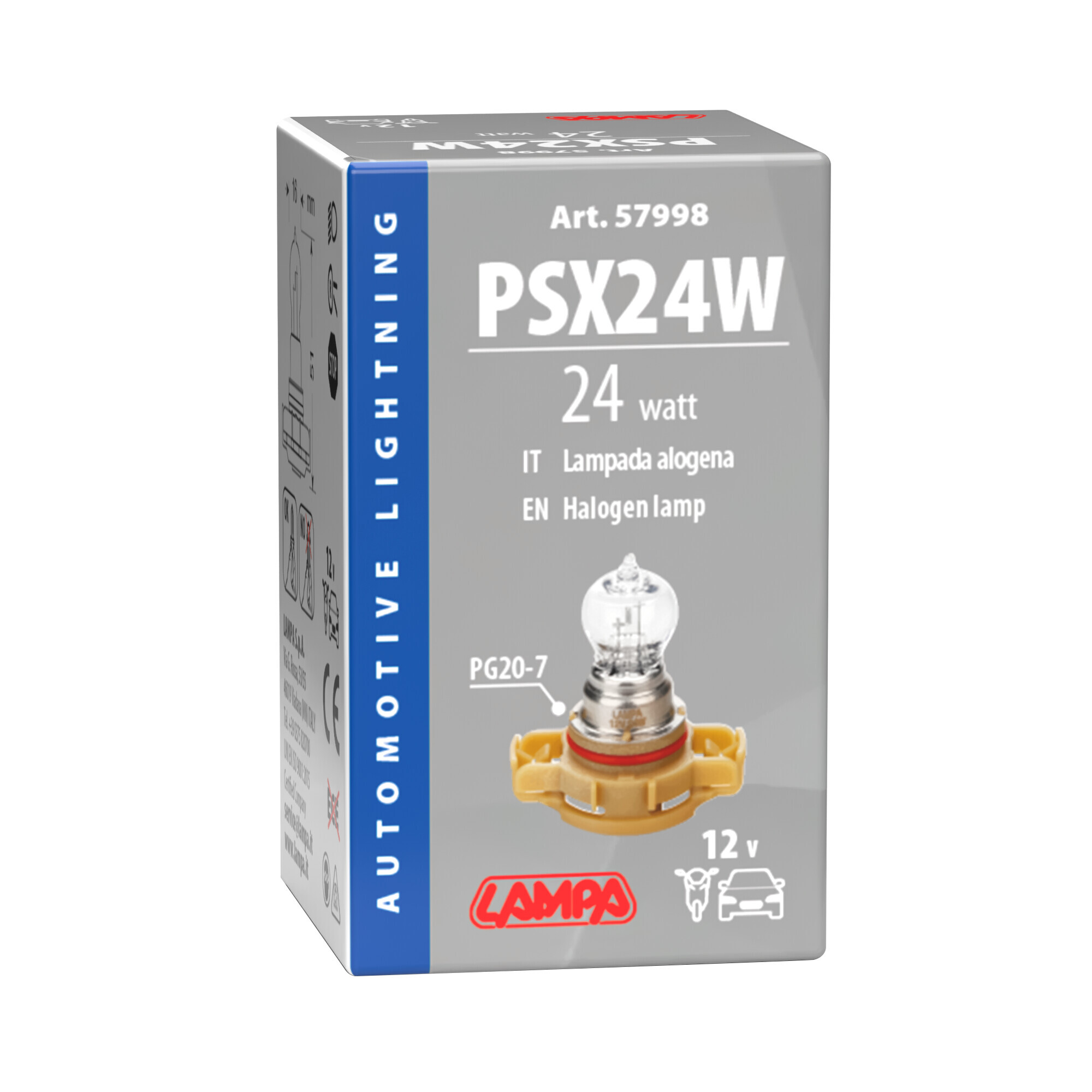 12V Lampada alogena - PSX24W - 24W - PG20-7 - 1 pz - Scatola - immagine 4